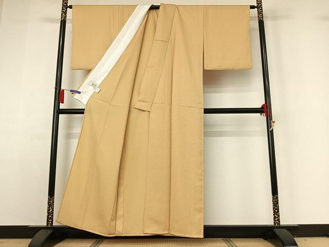 平和屋着物▽色無地　単衣　浅黄色　洗える着物　AABH9866jh