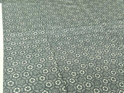 平和屋着物▽上質な小紋　単衣　亀甲花文　正絹　逸品　AABH9874jh