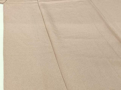 平和屋着物▽上質な色無地　単衣　薄柿色　鬼しぼ縮緬　正絹　逸品　AABH9879jh