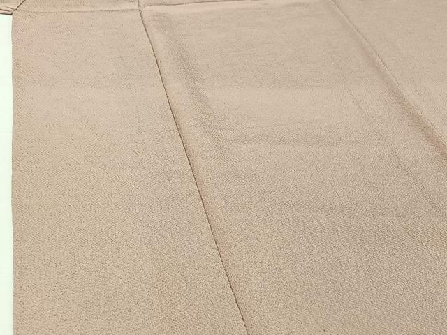 平和屋着物▽上質な色無地　単衣　薄柿色　鬼しぼ縮緬　正絹　逸品　AABH9879jh