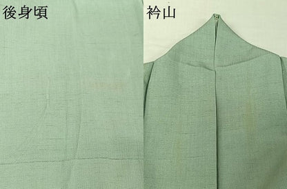 平和屋着物▽訪問着 単衣 紬地 鶴 金彩 正絹 逸品 AABH9880jh