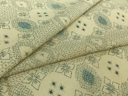 平和屋着物▽お召　単衣　花菱文　正絹　逸品　AABH9882jh