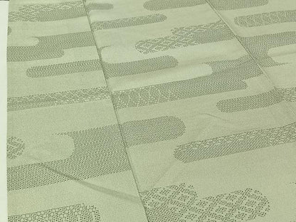 平和屋着物▽本塩沢　単衣　90亀甲　霞文　正絹　逸品　AABH9885jh