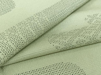 平和屋着物▽本塩沢　単衣　90亀甲　霞文　正絹　逸品　AABH9885jh