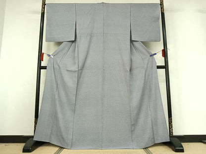 平和屋着物▽江戸小紋　単衣　花唐草文　正絹　逸品　AABH9888jh