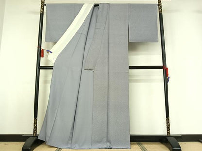 平和屋着物▽江戸小紋　単衣　花唐草文　正絹　逸品　AABH9888jh