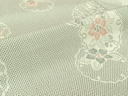 平和屋着物▽本塩沢　単衣　雪輪花文　正絹　逸品　AABH9890jh