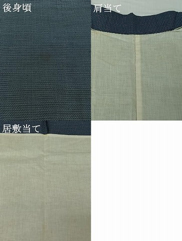 平和屋着物▽男性　紬　単衣　亀甲柄　正絹　逸品　AABH9892jh