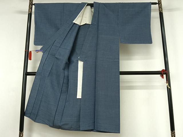 平和屋着物▽男性　紬　単衣　亀甲柄　正絹　逸品　AABH9892jh