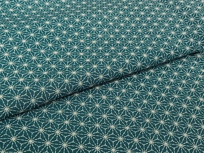 平和屋着物▽小紋　単衣　麻の葉文様　洗える着物　AABH9893jh
