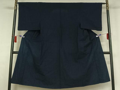 平和屋着物▽男性　紬　単衣　縞　正絹　逸品　AABH9896jh