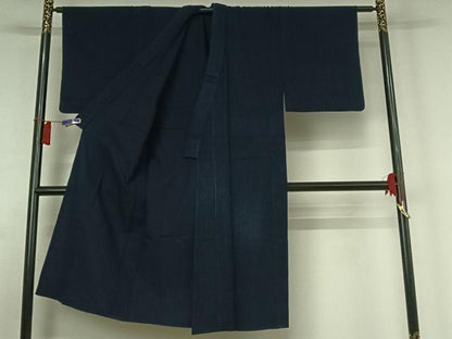 平和屋着物▽男性　紬　単衣　縞　正絹　逸品　AABH9896jh