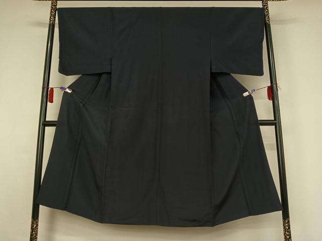 平和屋着物▽男性　紬　単衣　青褐色　正絹　逸品　AABH9897jh