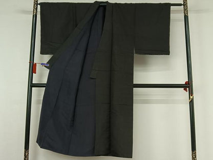 平和屋着物▽男性　紬　単衣　縞　正絹　逸品　AABH9898jh