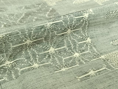 平和屋着物▽上質な紬　単衣　麻の葉間道　正絹　逸品　AABH9901jh