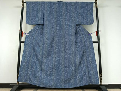 平和屋着物▽小紋　単衣　舞花文　洗える着物　AABH9903jh