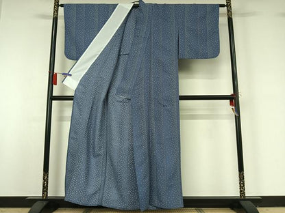 平和屋着物▽小紋　単衣　舞花文　洗える着物　AABH9903jh