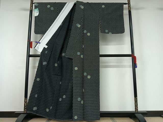 平和屋着物▽小紋　単衣　雪輪文　洗える着物　AABH9905jh