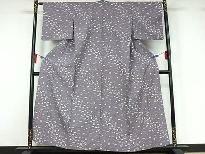平和屋着物▽小紋　単衣　吹き寄せ文　洗える着物　AABH9906jh