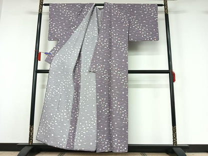 平和屋着物▽小紋　単衣　吹き寄せ文　洗える着物　AABH9906jh