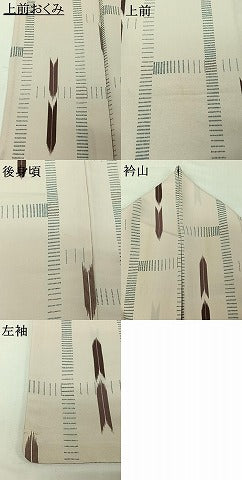 平和屋着物▽小紋　単衣　蚊絣　洗える着物　AABH9907jh