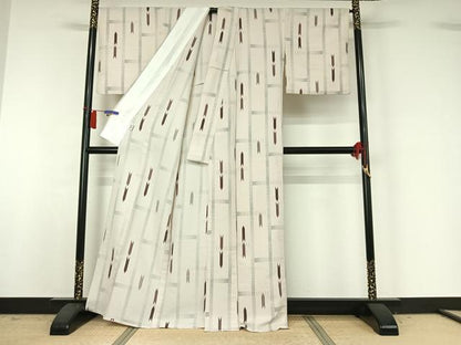 平和屋着物▽小紋　単衣　蚊絣　洗える着物　AABH9907jh