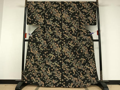平和屋着物▽小紋　単衣　辻が花　洗える着物　AABH9910jh