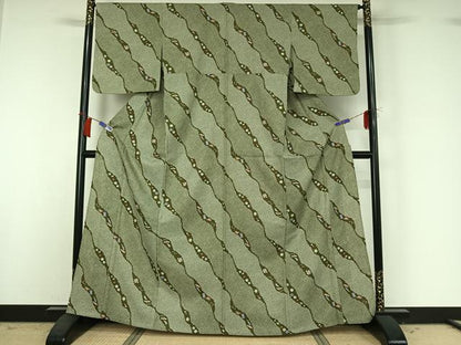 平和屋着物▽小紋　単衣　宝尽くし花文　洗える着物　AABH9911jh