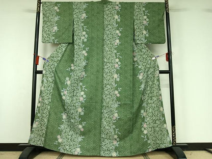 平和屋着物▽小紋　単衣　辻が花　洗える着物　AABH9917jh