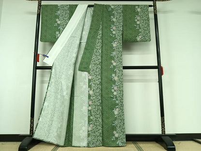 平和屋着物▽小紋　単衣　辻が花　洗える着物　AABH9917jh