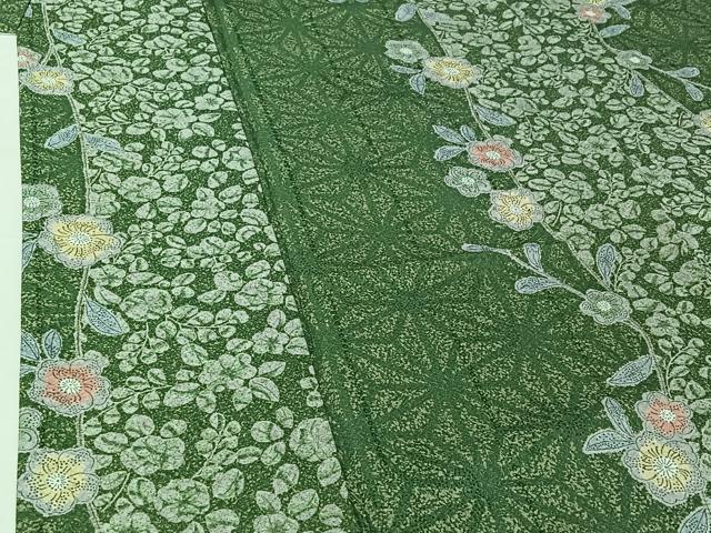 平和屋着物▽小紋　単衣　辻が花　洗える着物　AABH9917jh