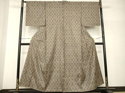 平和屋着物●本場大島紬　花菱文　割込み絣　正絹　逸品　AABH9925ck