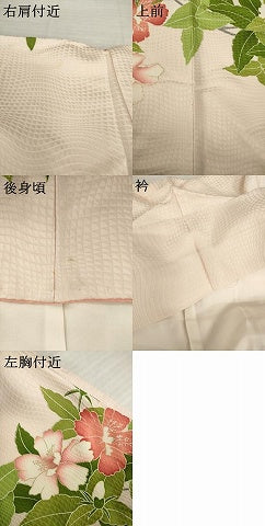平和屋着物●訪問着　草花文　金彩　正絹　逸品　AABH9926ck
