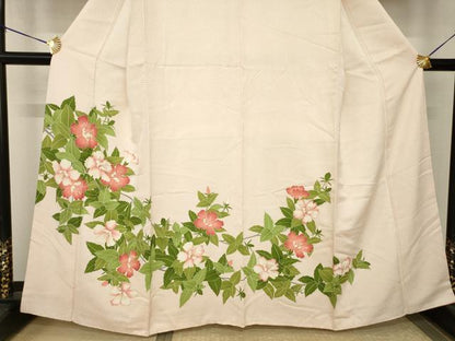 平和屋着物●訪問着　草花文　金彩　正絹　逸品　AABH9926ck