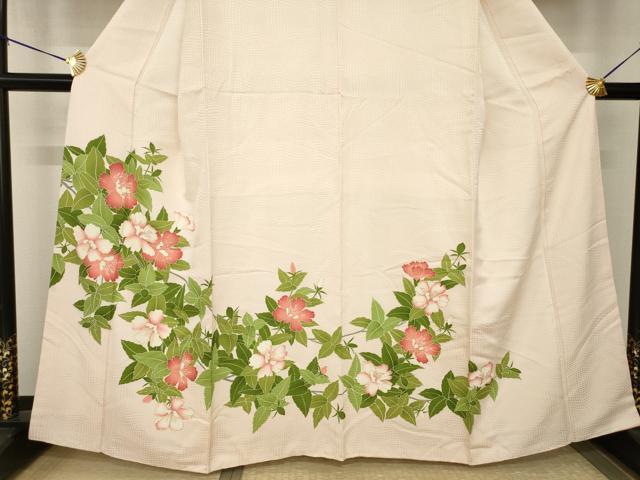 平和屋着物●訪問着　草花文　金彩　正絹　逸品　AABH9926ck