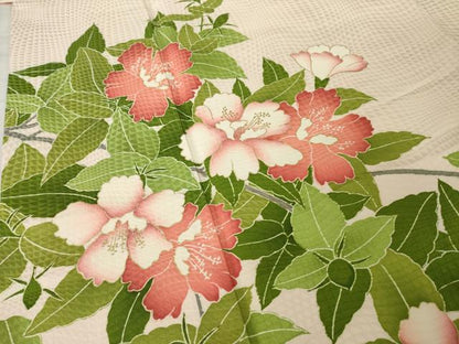 平和屋着物●訪問着　草花文　金彩　正絹　逸品　AABH9926ck