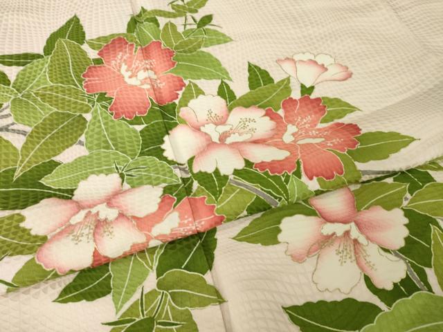 平和屋着物●訪問着　草花文　金彩　正絹　逸品　AABH9926ck