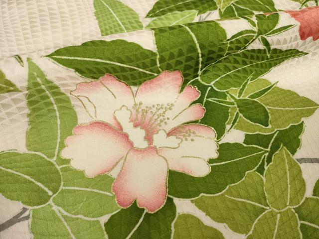 平和屋着物●訪問着　草花文　金彩　正絹　逸品　AABH9926ck