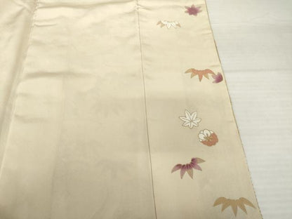 平和屋着物●訪問着　駒刺繍　中国三大刺繍　霞草花文　金彩　正絹　逸品　AABH9928ck