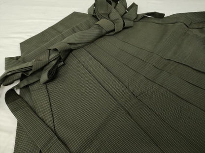 平和屋着物●男性　馬乗り袴　縞　正絹　逸品　AABH9931ck