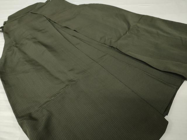 平和屋着物●男性　馬乗り袴　縞　正絹　逸品　AABH9931ck