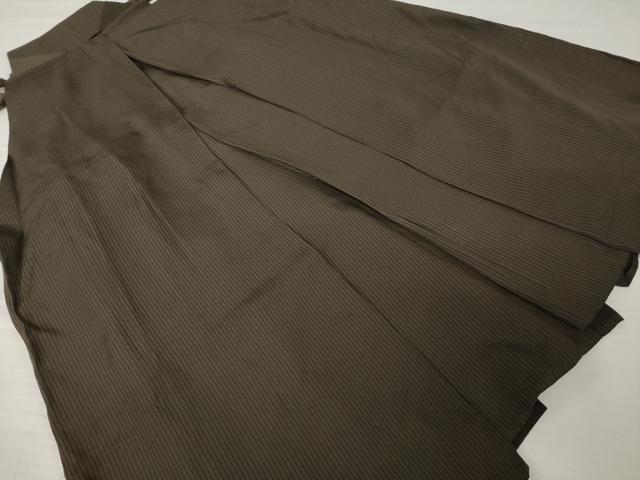 平和屋着物●男性　馬乗り袴　縞　正絹　逸品　AABH9932ck