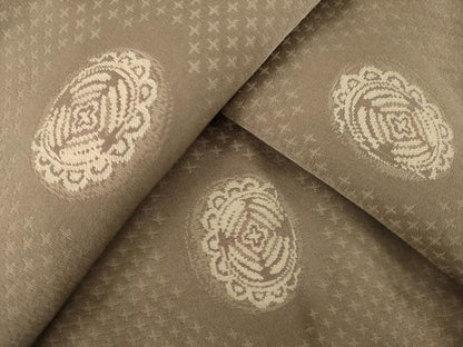 平和屋着物●お召　花丸文　正絹　逸品　AABH9934ck