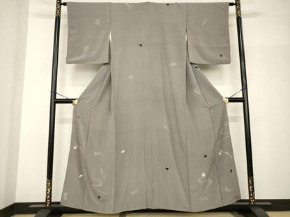 平和屋着物●アンティーク　大正ロマン　吹き寄せ文　正絹　逸品　AABH9937ck