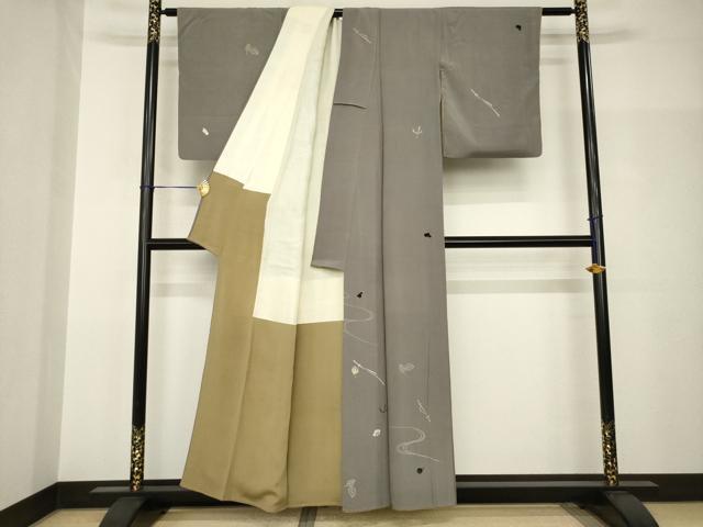平和屋着物●アンティーク　大正ロマン　吹き寄せ文　正絹　逸品　AABH9937ck