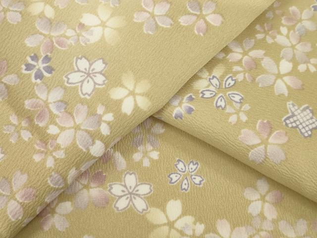 平和屋着物●小紋　桜　洗える着物　AABH9938ck