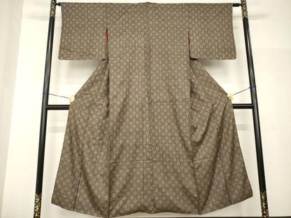 平和屋着物●アンティーク大島　本場大島紬　丸文　割込み絣　正絹　逸品　AABH9942ck