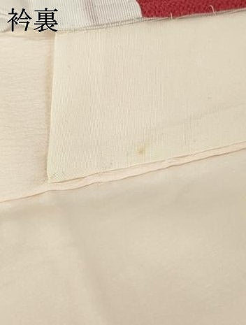 平和屋着物●長襦袢　袷　舞花地紋　暈し染め　半衿刺繍　正絹　逸品　AABH9943ck