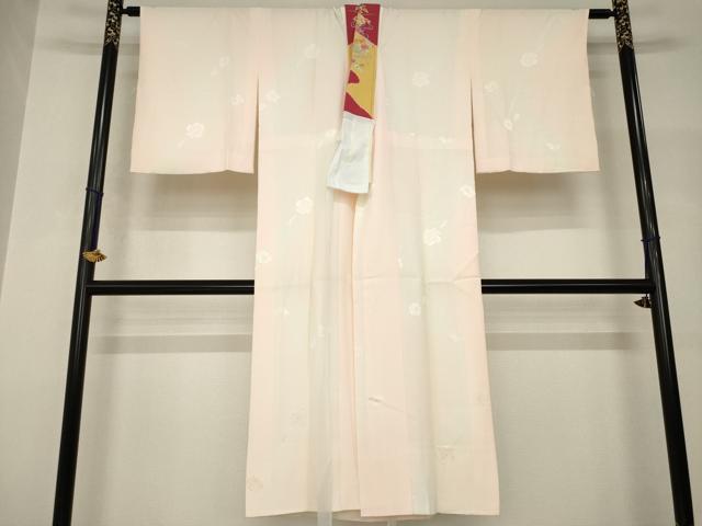 平和屋着物●長襦袢　袷　舞花地紋　暈し染め　半衿刺繍　正絹　逸品　AABH9943ck