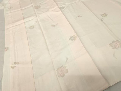 平和屋着物●長襦袢　袷　舞花地紋　暈し染め　半衿刺繍　正絹　逸品　AABH9943ck